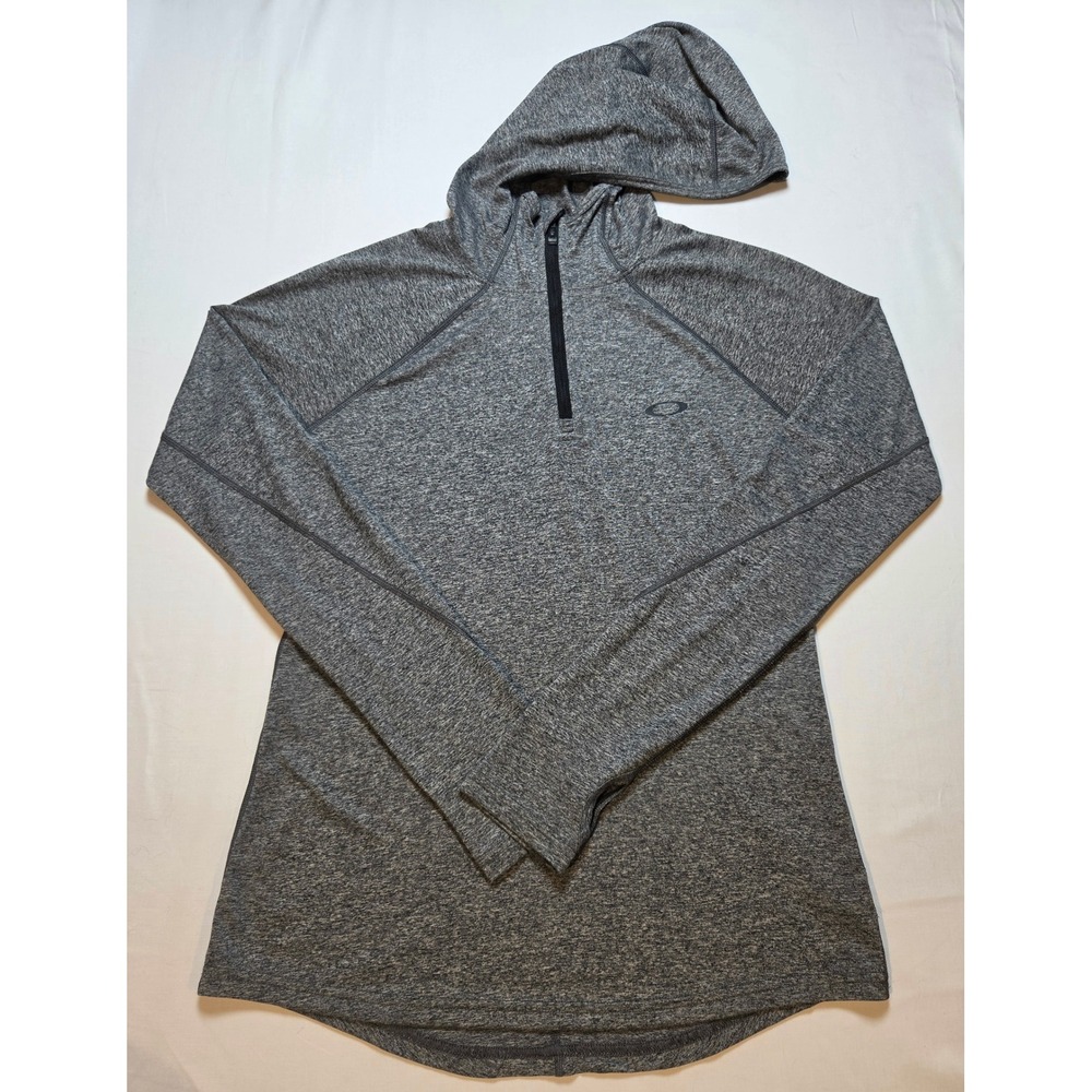 Oakley Womens Hydrolix Quarter Zip Hoodie Gray Heather Active Pullover Small